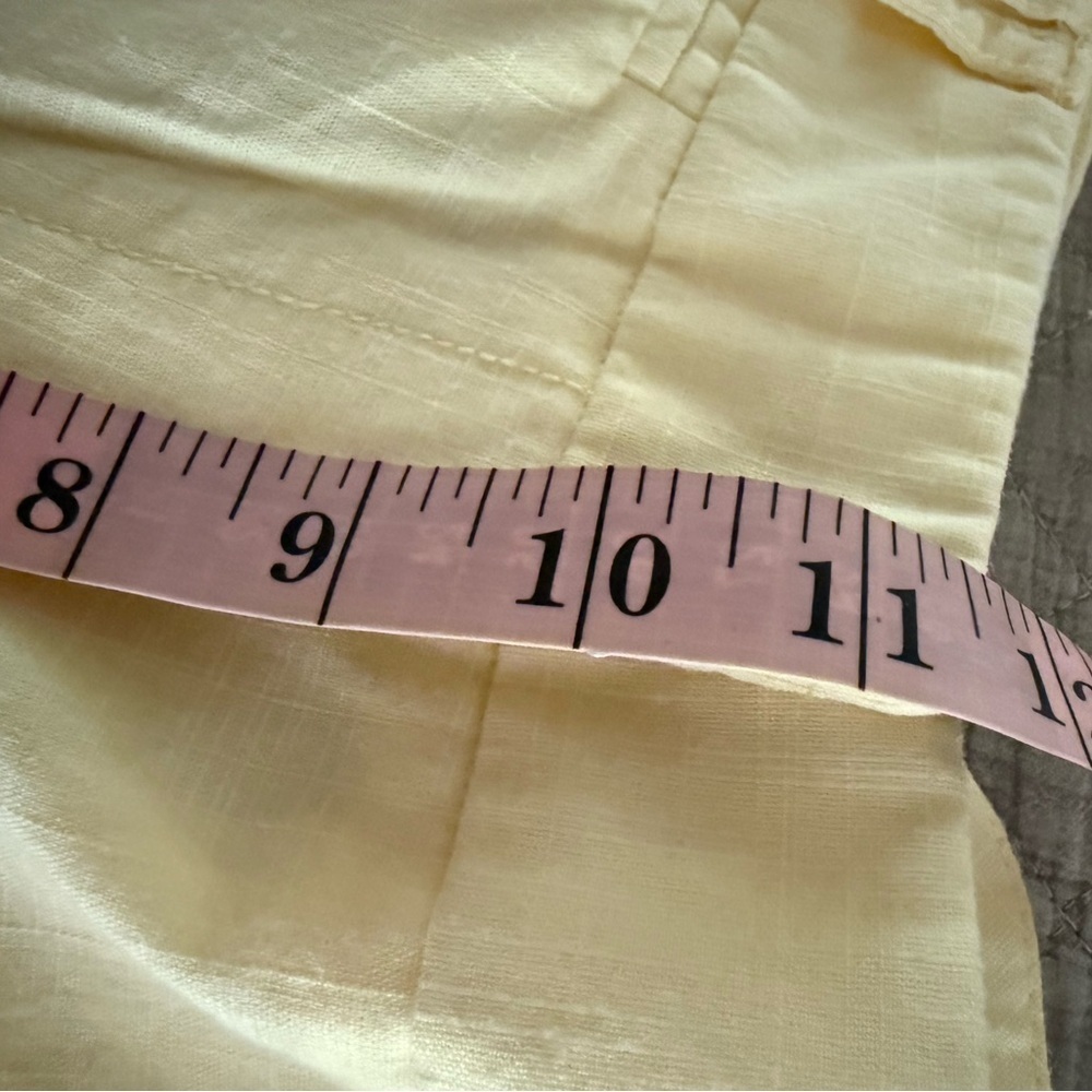 Larry Levine Yellow Crop Capri Slim Leggings Size 12 - Picture 6 of 6